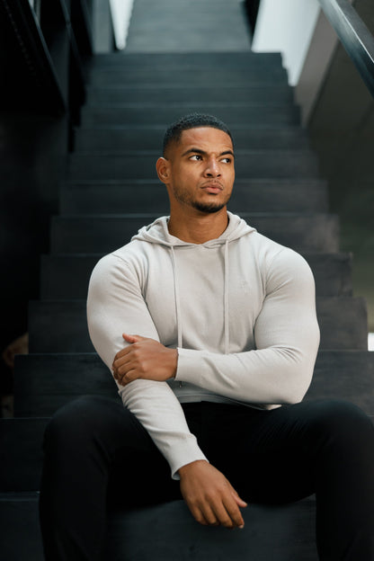 Elevate Your Style with the Father Sons Silver Grey Knitted Pullover Hoodie - FSN117