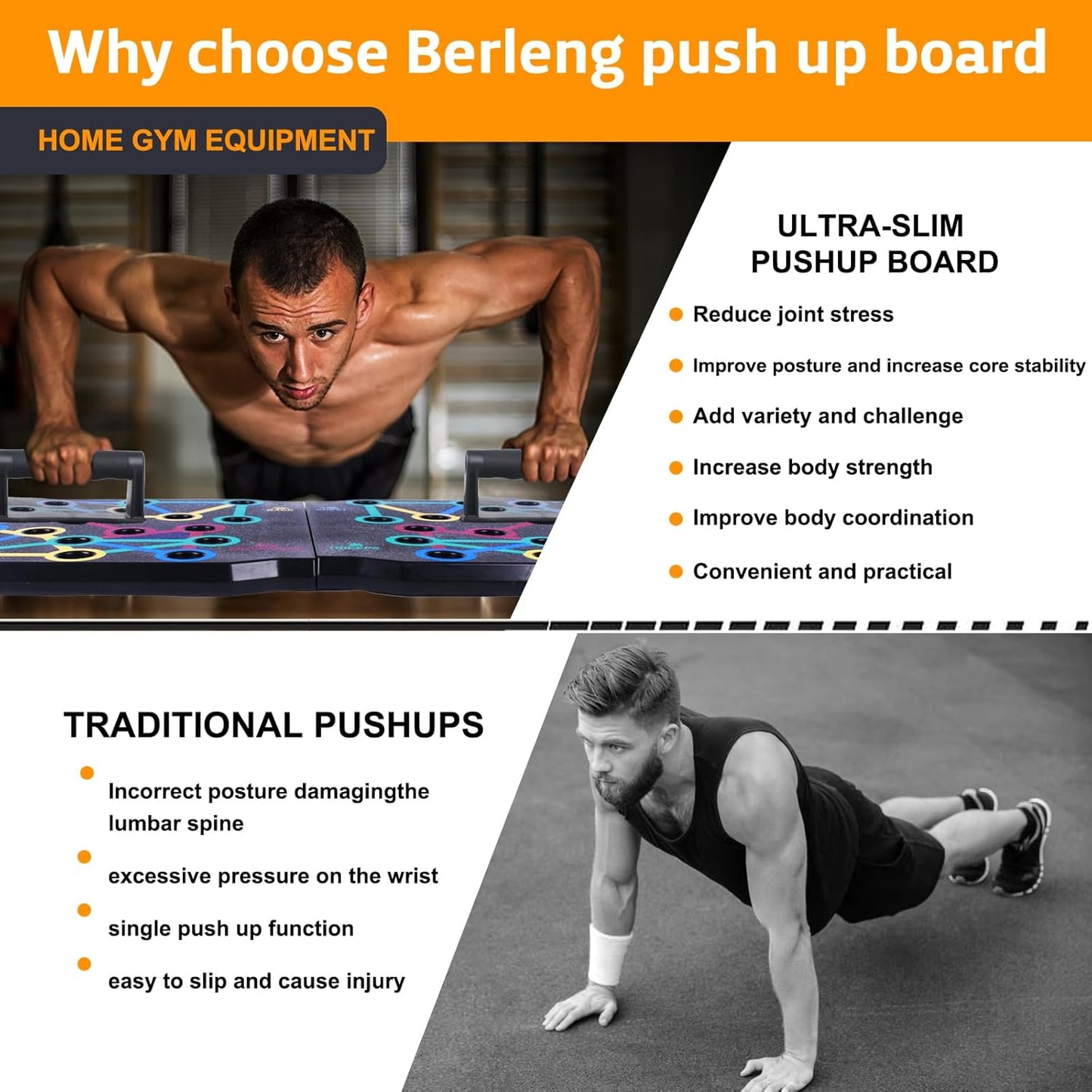 Tabla de flexiones para entrenamiento de abdominales 12 en 1