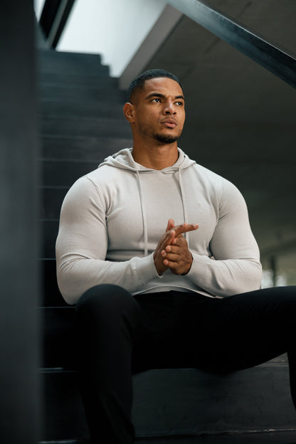 Elevate Your Style with the Father Sons Silver Grey Knitted Pullover Hoodie - FSN117
