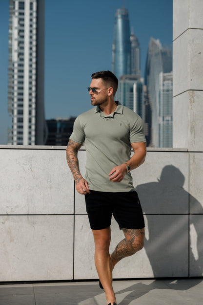 Elevate Your Style with the Father Sons Timeless Olive Polo Shirt Featuring a Chic Revere Collar - FSH1065