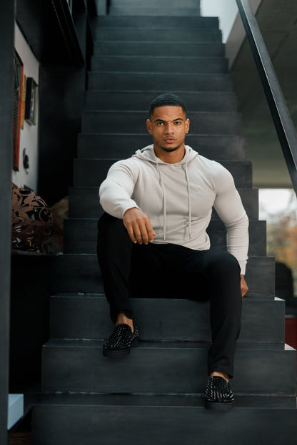 Elevate Your Style with the Father Sons Silver Grey Knitted Pullover Hoodie - FSN117
