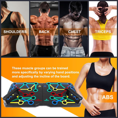 Tabla de flexiones para entrenamiento de abdominales 12 en 1
