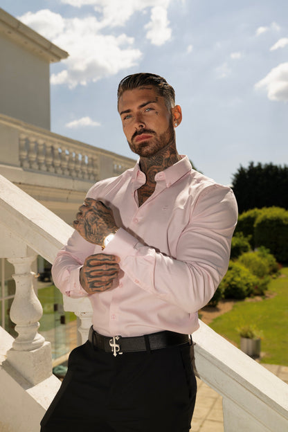 Classic Pink Long Sleeve Oxford Shirt for Men by Father Sons - FS1016