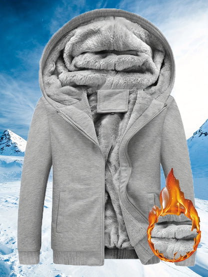 Cozy Color Block Fleece Hooded Jacket -