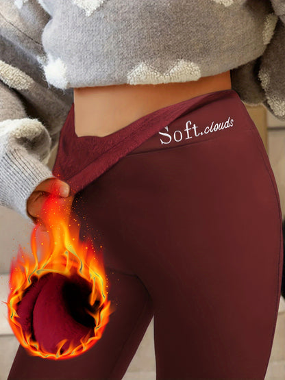 Womens Ultra-Soft Fleece Lined Thermal Leggings