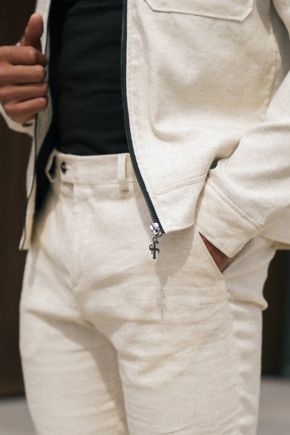 Chic FS Linen Zipped Jacket - Perfect Blend of Style and Comfort!