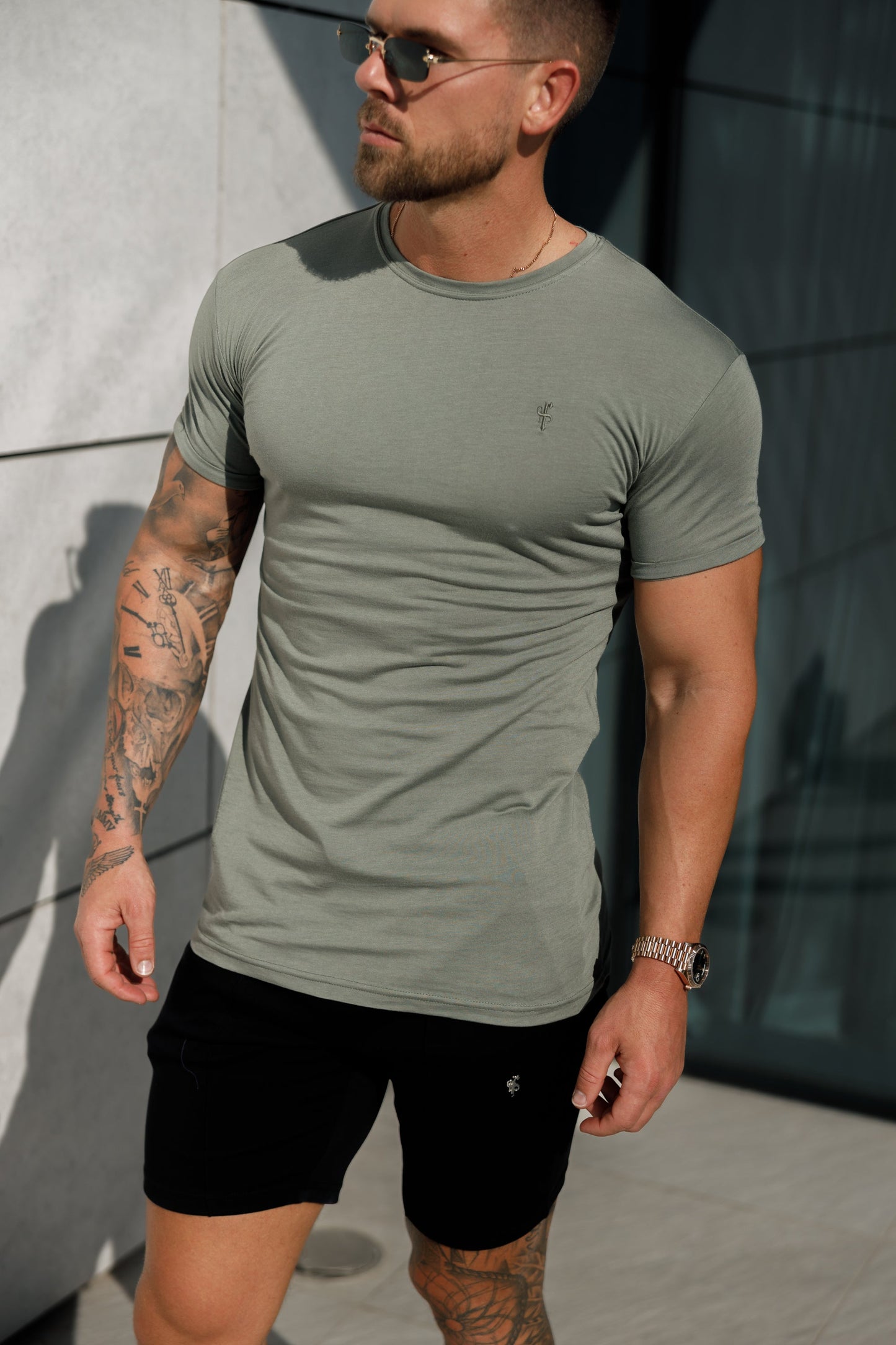 Chic Olive Bamboo Crew Neck by Father Sons - FSH982