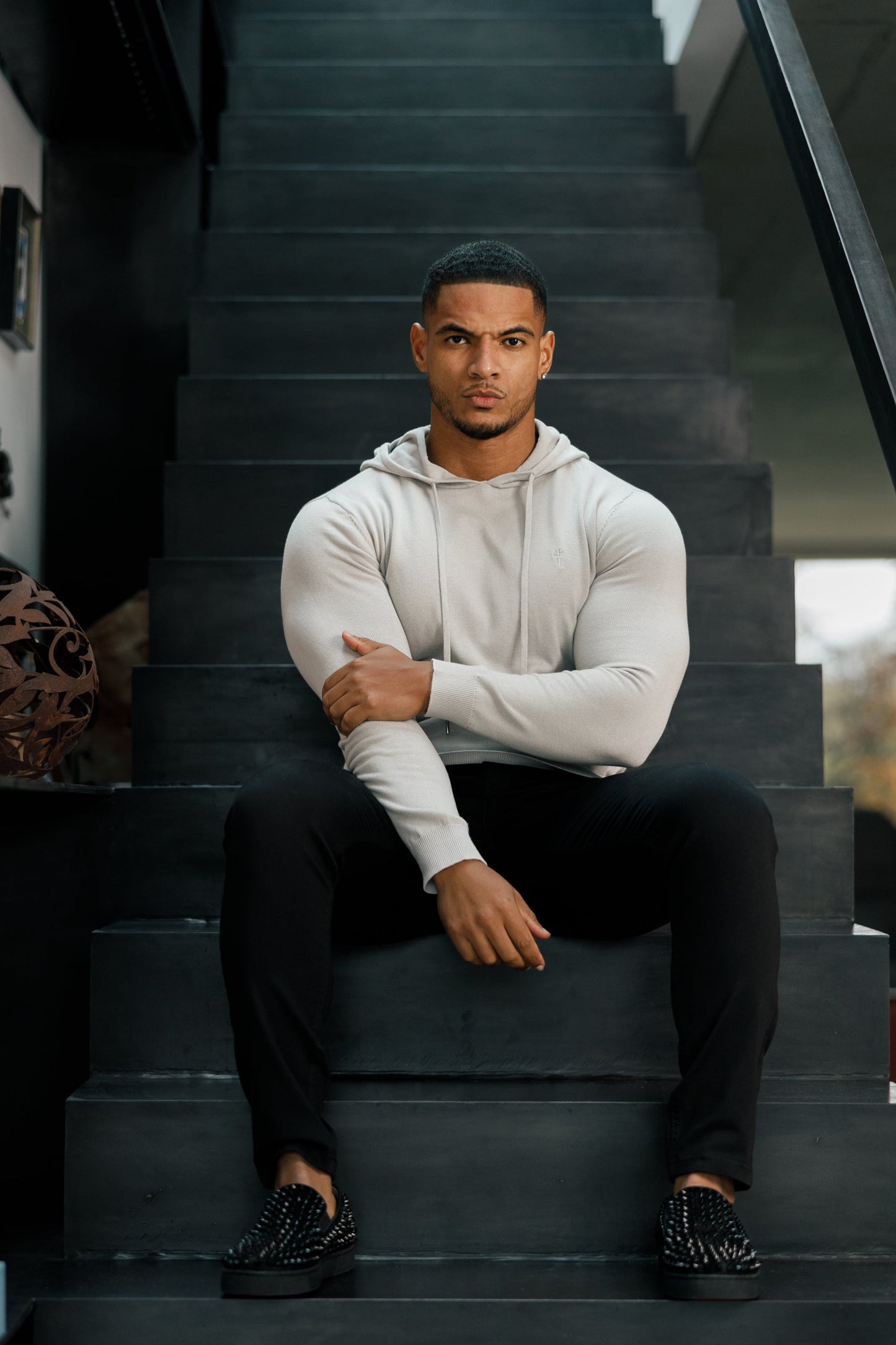 Elevate Your Style with the Father Sons Silver Grey Knitted Pullover Hoodie - FSN117