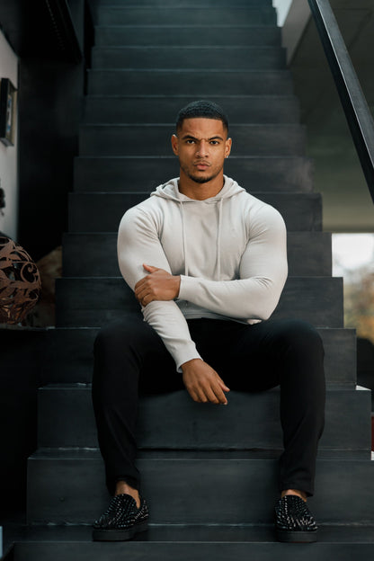 Elevate Your Style with the Father Sons Silver Grey Knitted Pullover Hoodie - FSN117