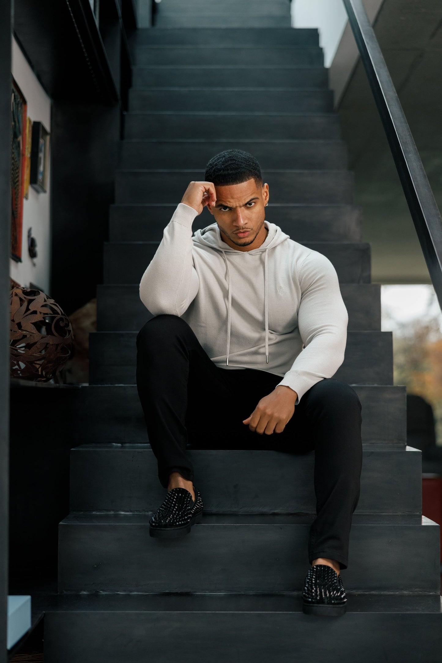 Elevate Your Style with the Father Sons Silver Grey Knitted Pullover Hoodie - FSN117