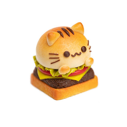 Cute Cat Burger Keycap - Clay - Decorate Your Keyboard - Perfect For Cat Lovers