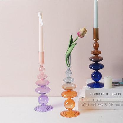 Creative Gradient Glass Candle Holder - Elegant and Modern - Versatile Decor Piece