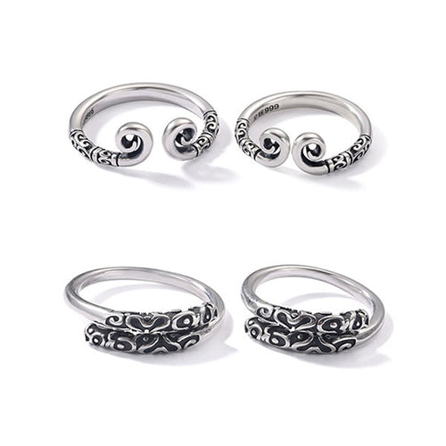 Black Myth Wukong Inspired Rings - Unisex Designs - Adjustable S999 Silver