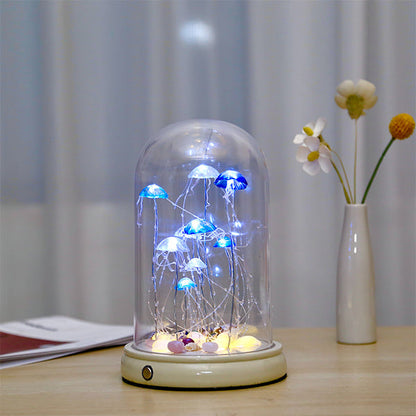 Jellyfish Dome Night Light - Resin and Acrylic Touch Lamp - A Serene Addition to Any Room