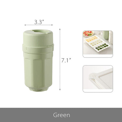 Twist-to-Release Ice Cube Maker - Green and White - Effortless and Clean Ice Dispensing