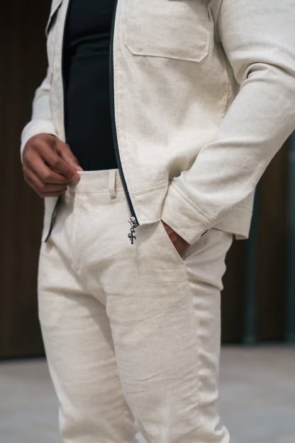 Chic FS Linen Zipped Jacket - Perfect Blend of Style and Comfort!