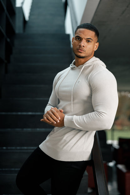 Elevate Your Style with the Father Sons Silver Grey Knitted Pullover Hoodie - FSN117