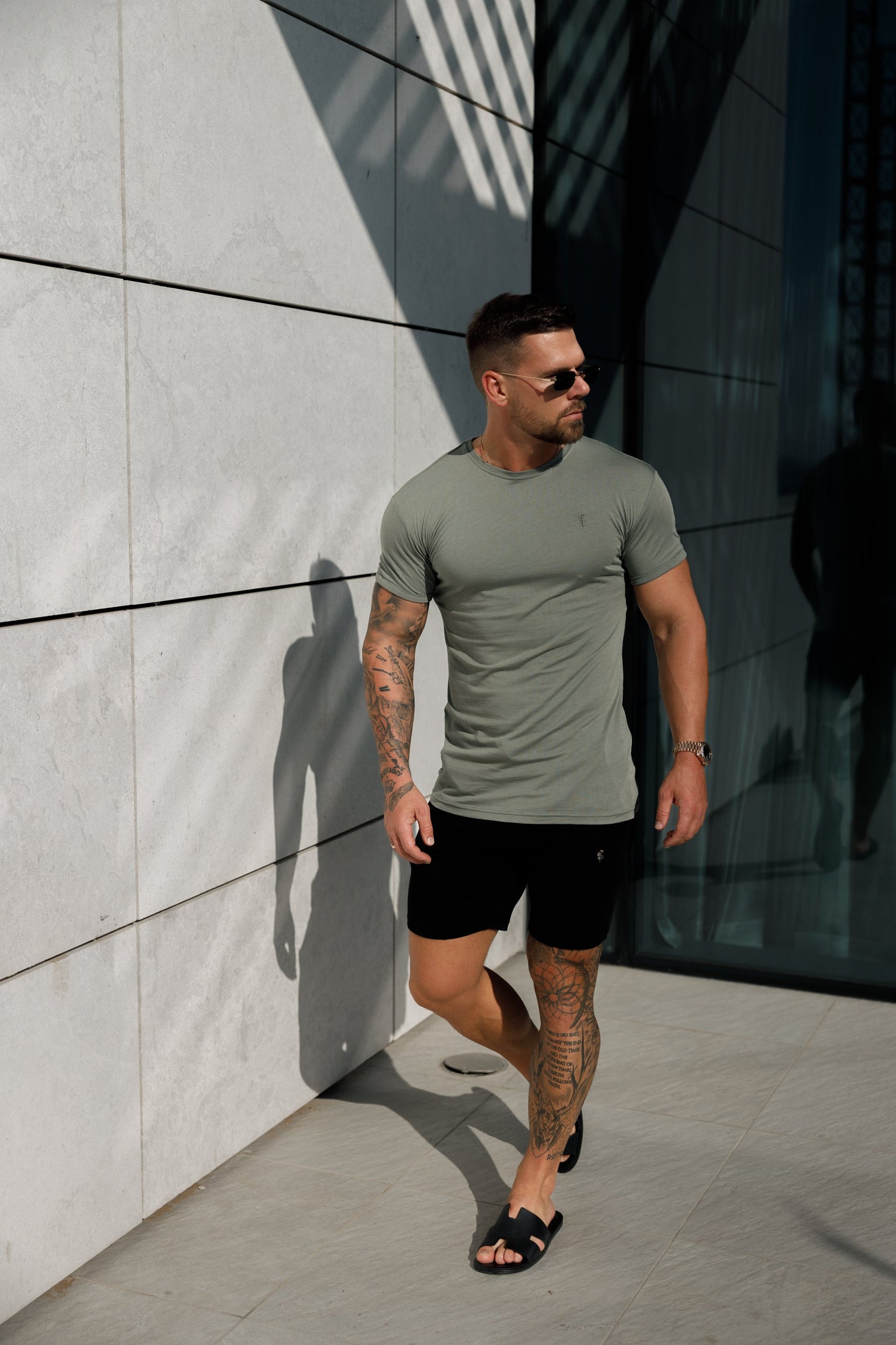 Chic Olive Bamboo Crew Neck by Father Sons - FSH982