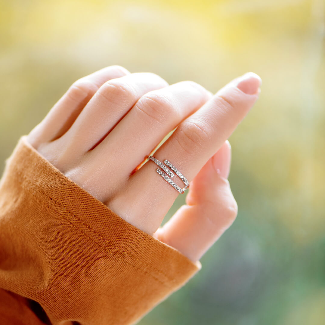 Our Paths Have Met For A Reason Triple Parallel PAVÉ Ring