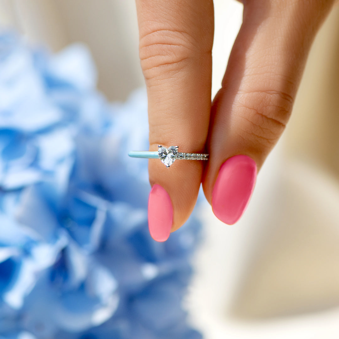 I'm Choosing My Peace Heart-Cut Half Enamel Ring