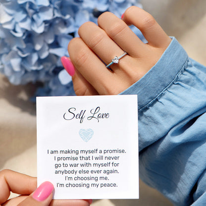 I'm Choosing My Peace Heart-Cut Half Enamel Ring