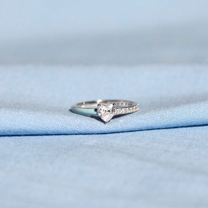 I'm Choosing My Peace Heart-Cut Half Enamel Ring