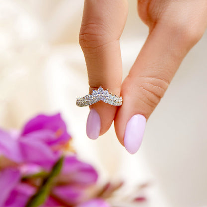TO MY DAUGHTER "YOU ARE A QUEEN" CHEVRON CROWN RING