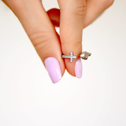 To My Daughter - Heart and Cross Ring