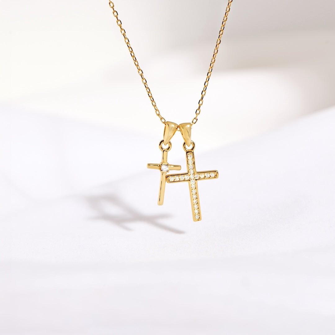 Pray Through It - Double Cross Necklace