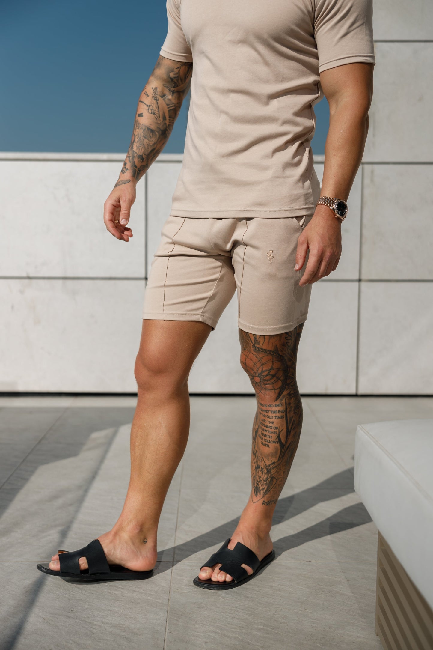 Elevate Your Style with the Father Sons Timeless Beige Revere Collar Polo - FSH1061