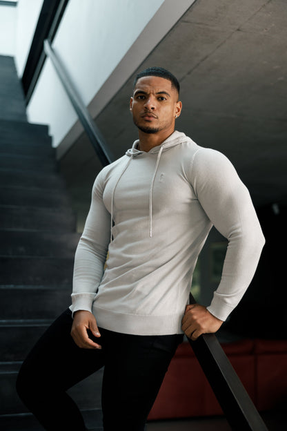 Elevate Your Style with the Father Sons Silver Grey Knitted Pullover Hoodie - FSN117