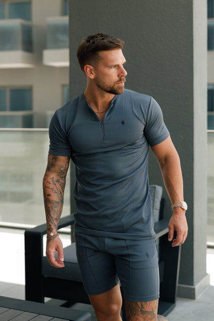 Elevate Your Style with Father Sons Charcoal & Black Scuba Drawstring Pintuck Shorts - FSH1112