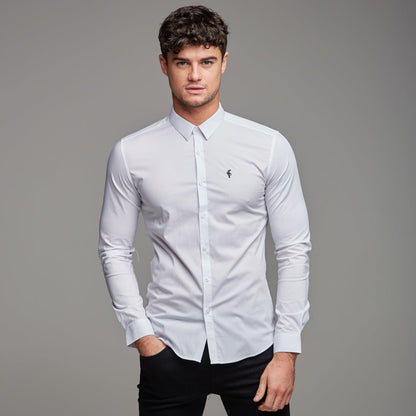Elevate Your Style with Father Sons Super Slim Stretch Classic White Shirt - FS099