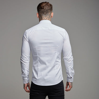 Elevate Your Style with Father Sons Super Slim Stretch Classic White Shirt - FS099