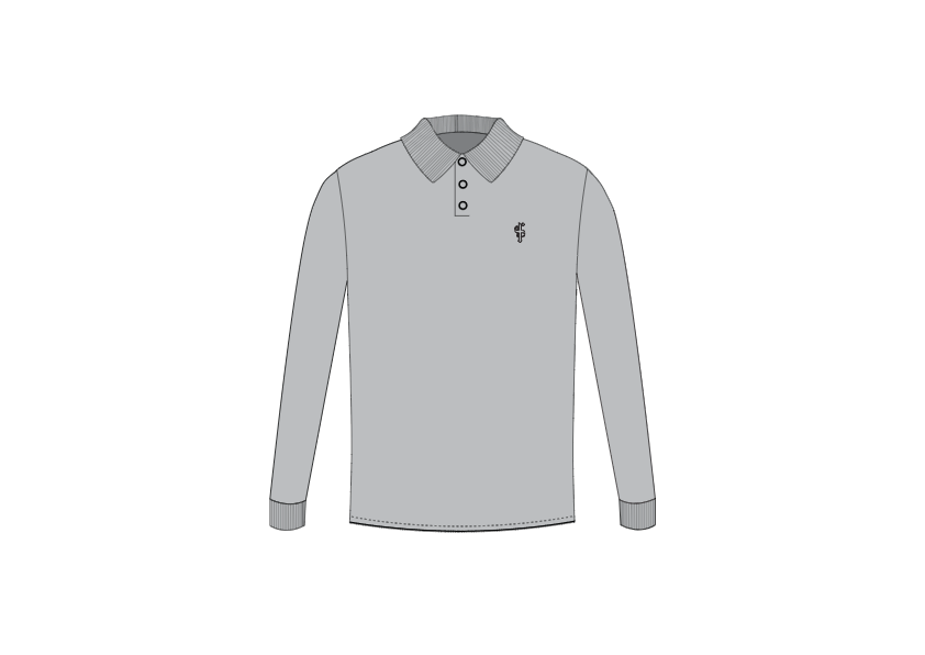 Elevate Your Style with the Father Sons Light Grey Tonal Long Sleeve Polo - FSH859
