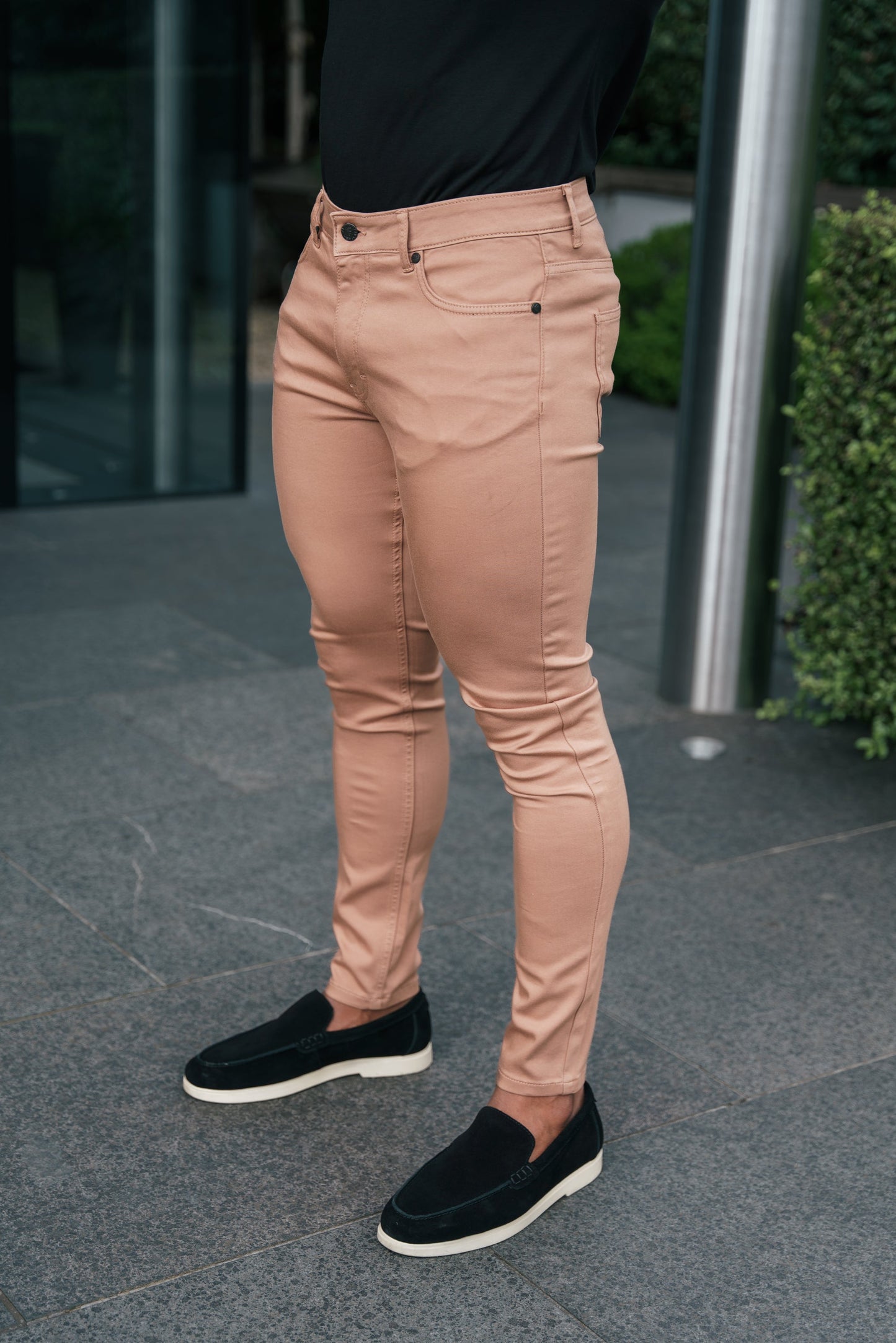 Elevate Your Style with FS Slim Fit Stretch Coffee Sateen Trousers - FSH1146