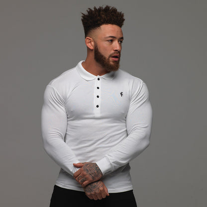 Elevate Your Wardrobe with the Father Sons Elegant Long Sleeve White Polo - FSH039
