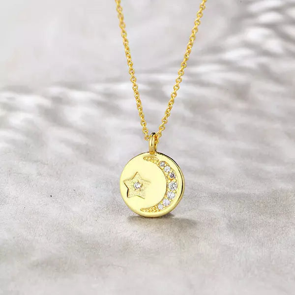 Collar para mi hija – Colgante de luna y estrella – Mamá te tiene siempre