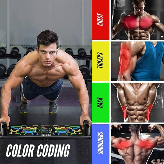 Tabla de flexiones para entrenamiento de abdominales 12 en 1