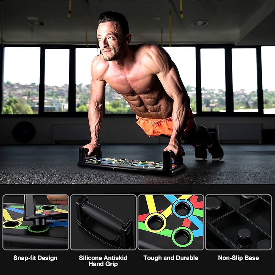 Tabla de flexiones para entrenamiento de abdominales 12 en 1