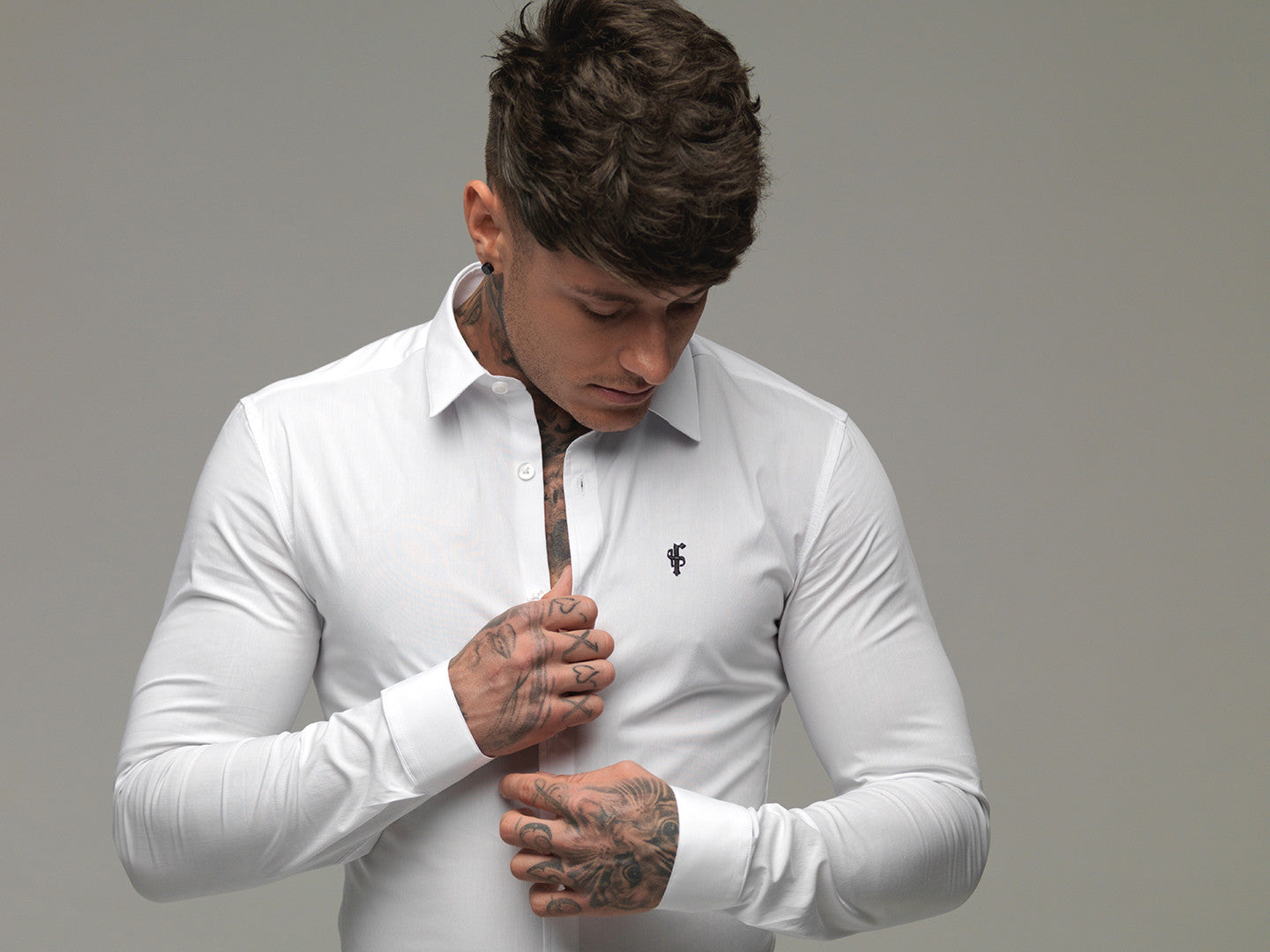 Elevate Your Style with Father Sons Super Slim Stretch Classic White Shirt - FS099