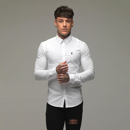 Elevate Your Style with Father Sons Super Slim Stretch Classic White Shirt - FS099