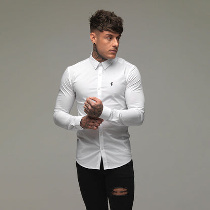 Elevate Your Style with Father Sons Super Slim Stretch Classic White Shirt - FS099