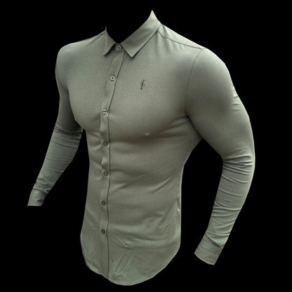 Stylish Fitted Khaki Long Sleeve Jersey for Father Sons - FSD003