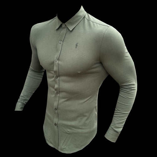 Stylish Fitted Khaki Long Sleeve Jersey for Father Sons - FSD003