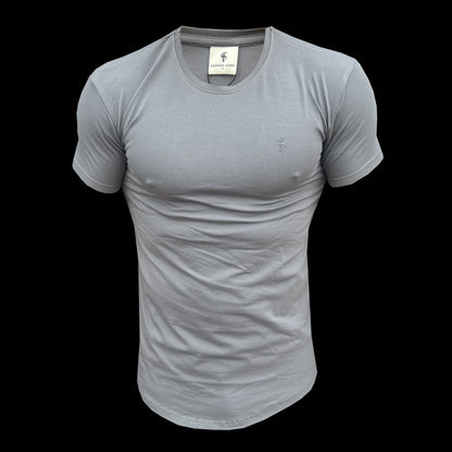 Father Sons Classic Charcoal Curved Hem Crew T-Shirt – Timeless Style with a Modern Twist - FSH993