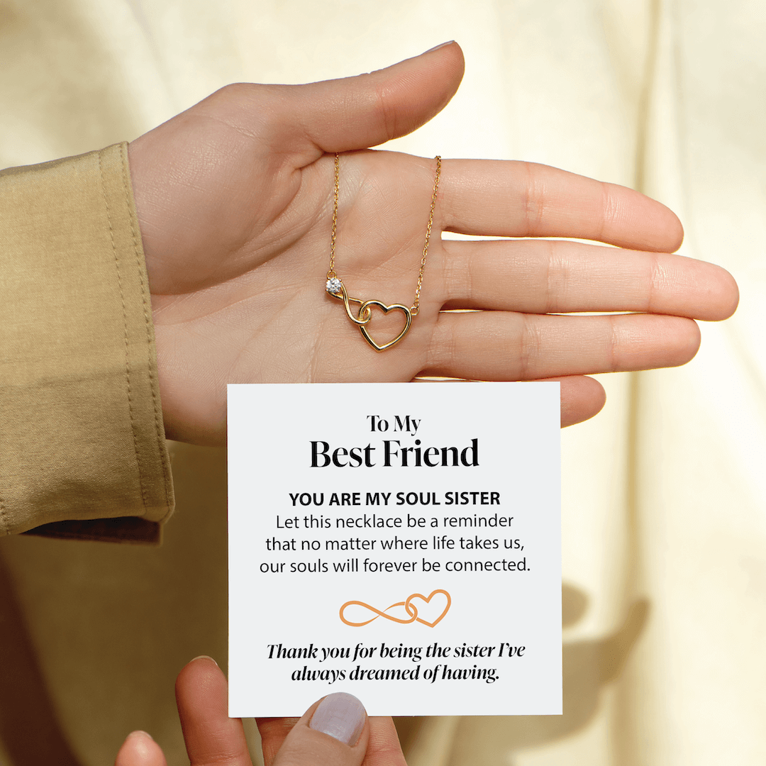 You Are My Soul Sister - Infinity Heart Necklace