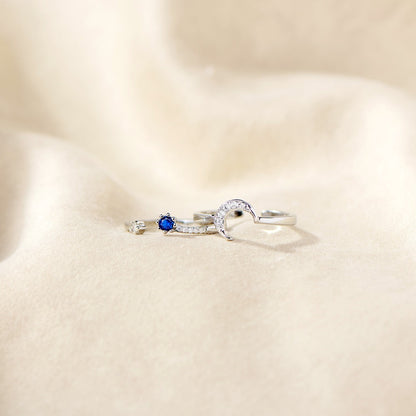 Moon and Star Stackable Ring