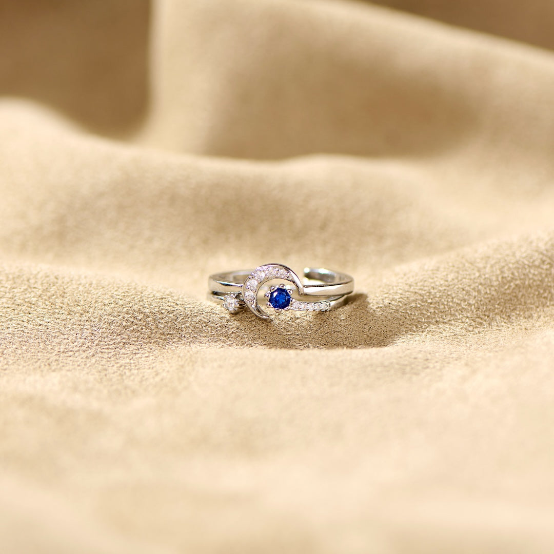 Moon and Star Stackable Ring