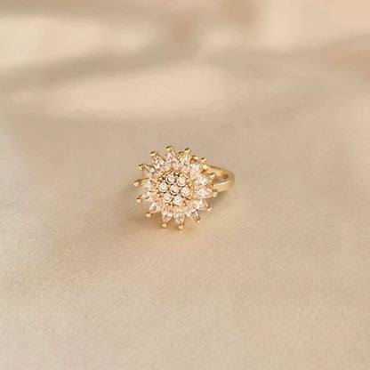 Crystal Flower Fidget Ring